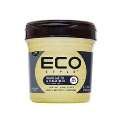 Eco style professional styling gel black castor & Flaxseed oil 236ml - image 1 | Omowest Afro Intercontinental Shop | KulturCart