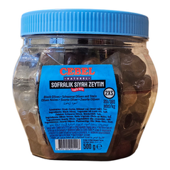 Cebel Sofralik Siyah Zeytin | Black Olives | Schwarze Oliven mit Stein (500g) - image 1 | Malaika afro international Markt | KulturCart