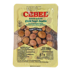 Cebel cizik Yesil Zeytin | Scratched Green Olives | Geritzte Grüne Oliven mit Stein (200g) - image 1 | Malaika afro international Markt | KulturCart
