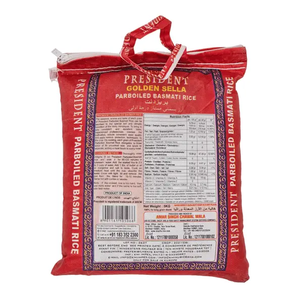 Lal qilla president golden sela parboiled basmati rice (5kg) - image 6 | OMOWEST AFRO INTERCONTINENTAL SHOP | KulturCart