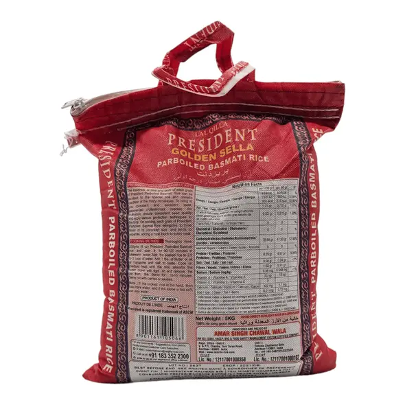 Lal qilla president golden sela parboiled basmati rice (5kg) - image 9 | OMOWEST AFRO INTERCONTINENTAL SHOP | KulturCart