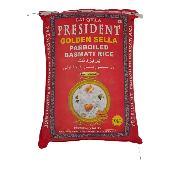 Lal qilla president golden sela parboiled basmati rice (20kg) - image 2 | OMOWEST AFRO INTERCONTINENTAL SHOP