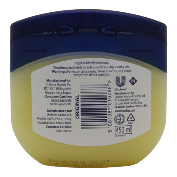 Vaseline BlueSeal Pure Petroleum Jelly (450ml) - image 3 | Afro Family Shop