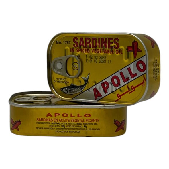 Apollo Sardines in spiced vegetable oil (90g) - image 8 | Afro Center & Afro Cut Krefeld