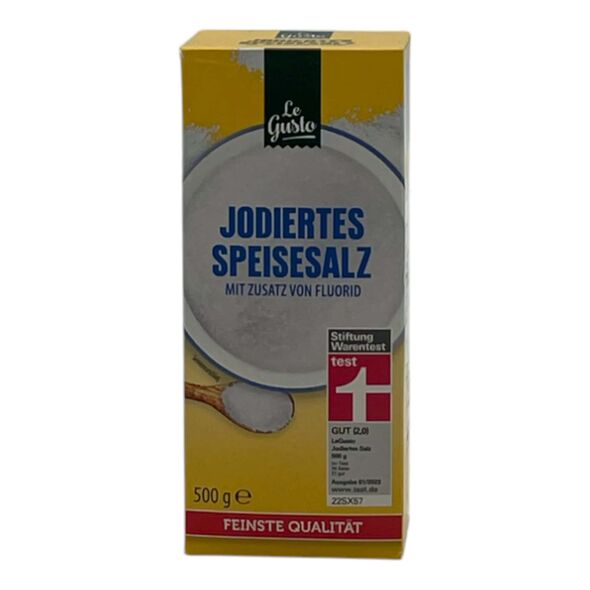 Le Gusto Jodiertes Speisesalz mit zusatz con Fluorid (500g) - image 1 | Afro Center & Afro Cut Krefeld | KulturCart