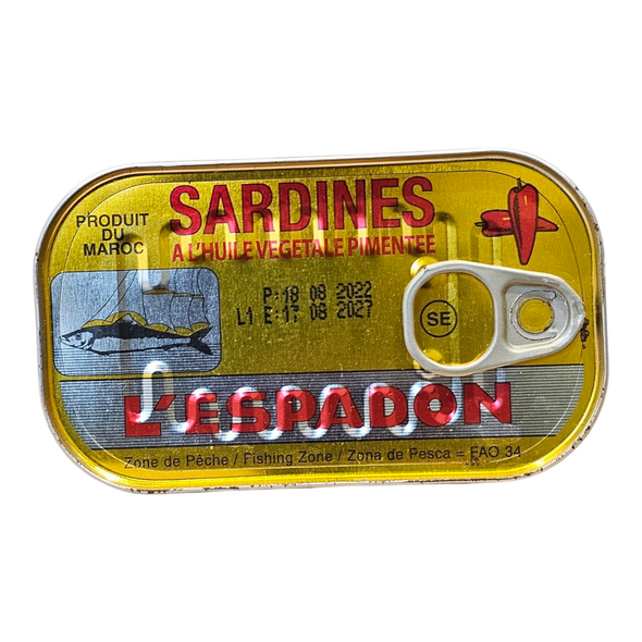L‘espadon Sardines In Spiced Vegetable Oil (90g) - image 1 | Malaika afro international Markt