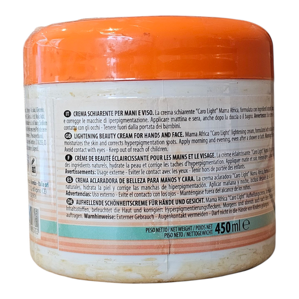 Mama Africa Caro light lightening beauty cream, with aloe Vera (450ml) - image 5 | Malaika afro international Markt