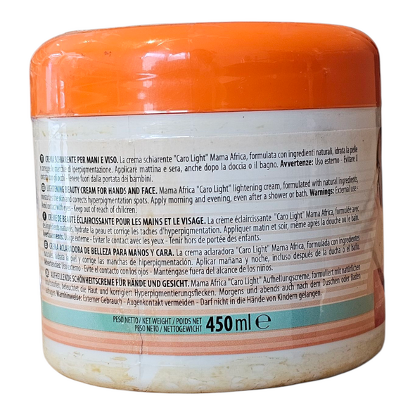 Mama Africa Caro light lightening beauty cream, with aloe Vera (450ml) - image 6 | Malaika afro international Markt