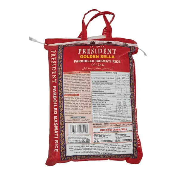 Lal qilla president golden sela parboiled basmati rice (10kg) - image 4 | OMOWEST AFRO INTERCONTINENTAL SHOP | KulturCart