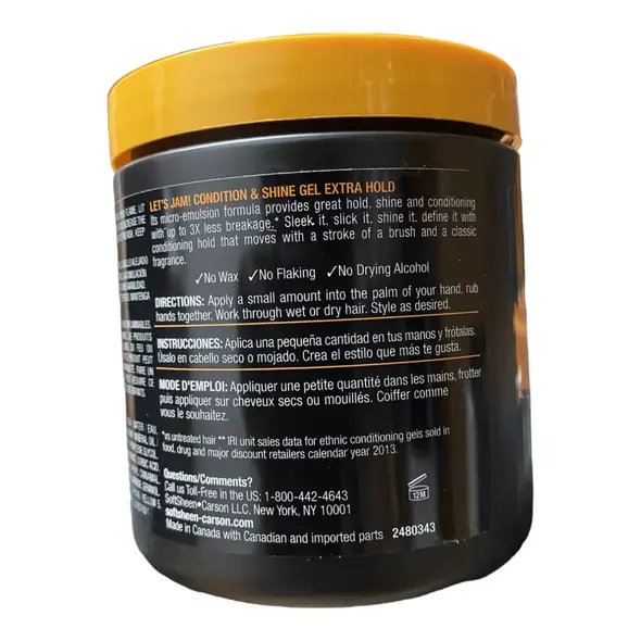 Lets Jam! Condition & shine gel extra hold (397g) - image 4 | OMOWEST AFRO INTERCONTINENTAL SHOP