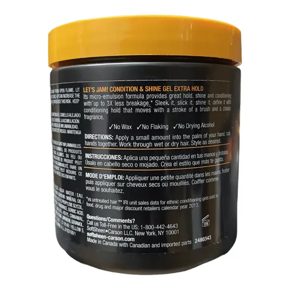 Lets Jam! Condition & shine gel extra hold (397g) - image 5 | OMOWEST AFRO INTERCONTINENTAL SHOP