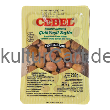 Cebel cizik Yesil Zeytin | Scratched Green Olives | Geritzte Grüne Oliven mit Stein (200g) - image 1 | Malaika afro international Markt | KulturCart