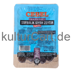 Cebel Sofralik Siah Zeytin | Black Olives | Schwarze Oliven mit Stein (200g) - image 1 | Malaika afro international Markt | KulturCart