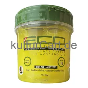 Eco style Professional styling gel Black castor & flaxseed oil (473ml) - image 1 | OMOWEST AFRO INTERCONTINENTAL SHOP | KulturCart