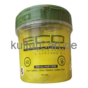Eco style Professional styling gel Black castor & flaxseed oil (473ml) - image 6 | OMOWEST AFRO INTERCONTINENTAL SHOP | KulturCart