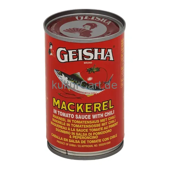 Geisha mackerel in tomato sauce with chili (155gr) - image 1 | OMOWEST AFRO INTERCONTINENTAL SHOP | KulturCart