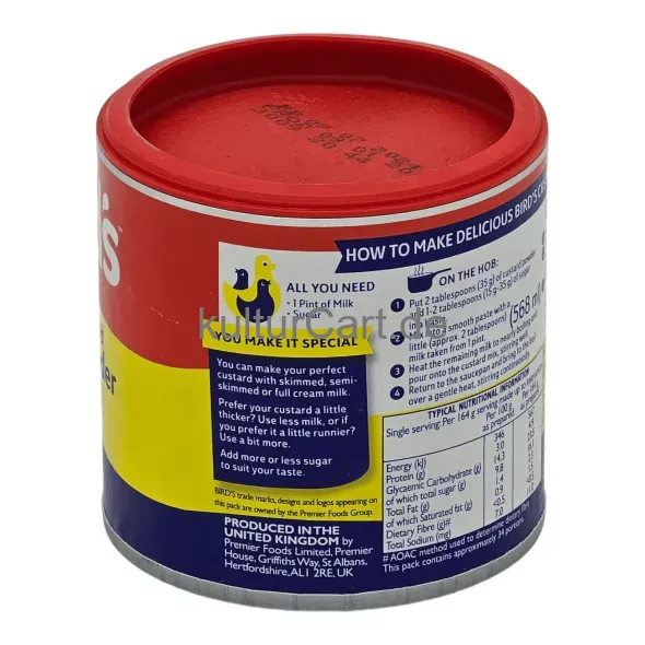 Bird's the original vinalla flavoured custard powder (300g) - image 3 | OMOWEST AFRO INTERCONTINENTAL SHOP | KulturCart
