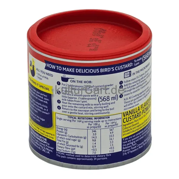 Bird's the original vinalla flavoured custard powder (300g) - image 4 | OMOWEST AFRO INTERCONTINENTAL SHOP | KulturCart