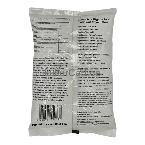 Fola foods authentic african food yam flour (elubo isu) (900gr) - image 6 | OMOWEST AFRO INTERCONTINENTAL SHOP | KulturCart
