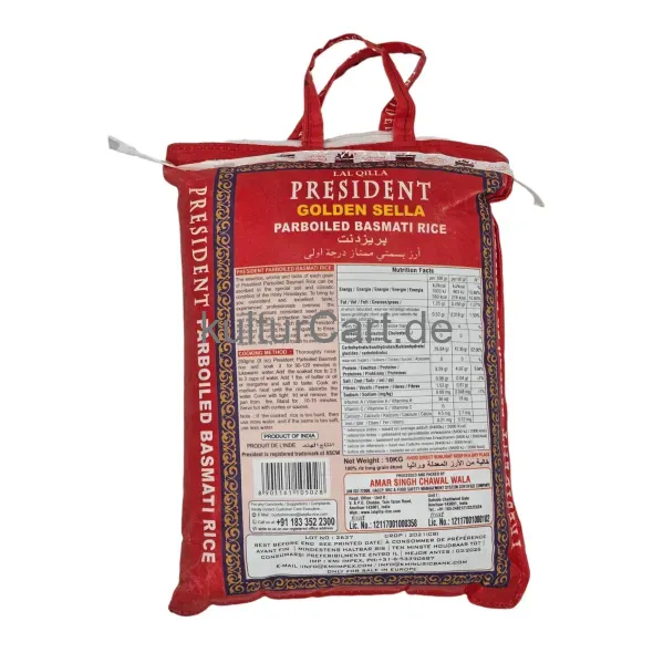Lal qilla president golden sela parboiled basmati rice (10kg) - image 4 | OMOWEST AFRO INTERCONTINENTAL SHOP | KulturCart