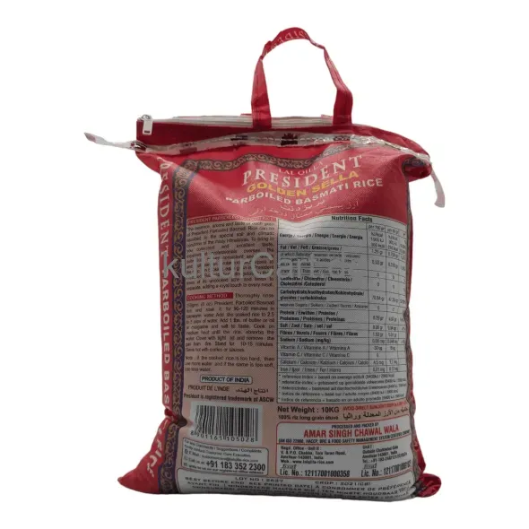 Lal qilla president golden sela parboiled basmati rice (10kg) - image 7 | OMOWEST AFRO INTERCONTINENTAL SHOP | KulturCart
