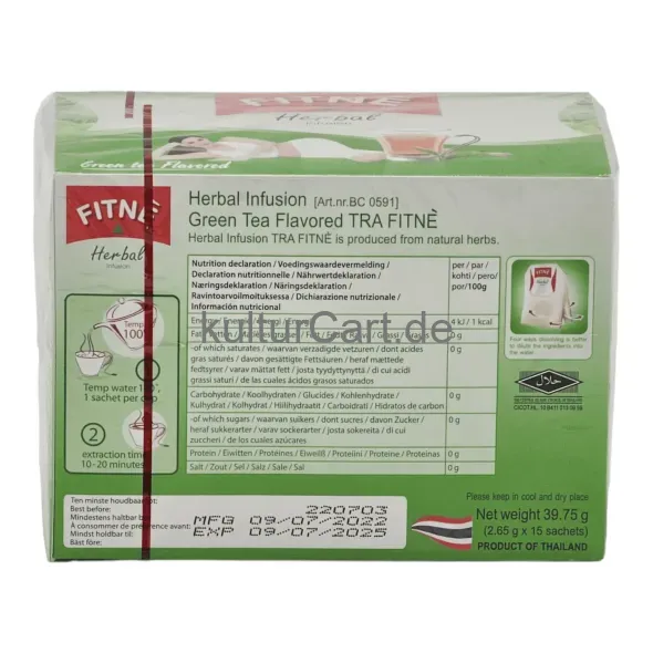 Fitne herbal infusion green tea flavored 2.65 x 15 sachets - image 3 | OMOWEST AFRO INTERCONTINENTAL SHOP