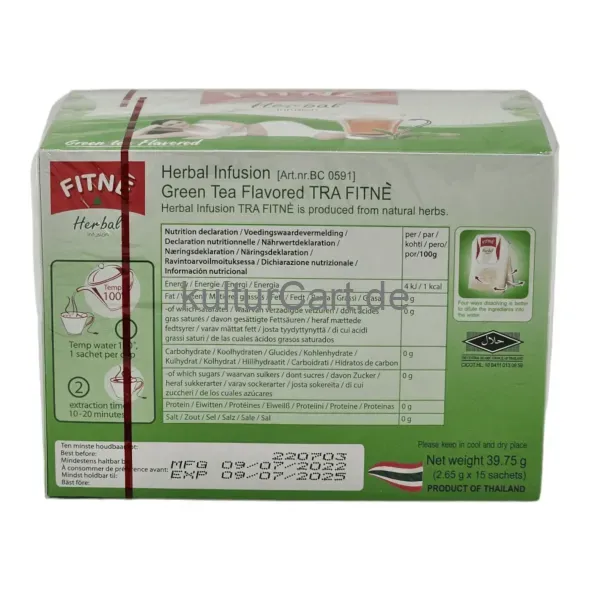 Fitne herbal infusion green tea flavored 2.65 x 15 sachets - image 4 | OMOWEST AFRO INTERCONTINENTAL SHOP