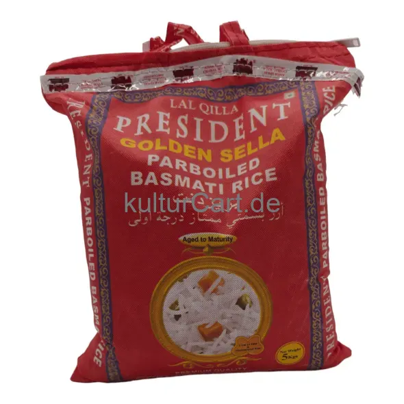 Lal qilla president golden sela parboiled basmati rice (5kg) - image 3 | OMOWEST AFRO INTERCONTINENTAL SHOP | KulturCart