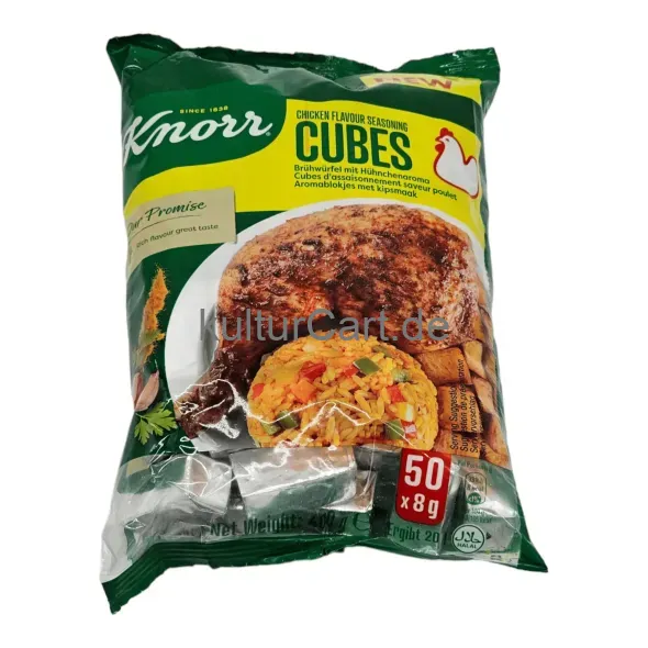 Knorr chicken flavor seasoning cubes 50 x (8g) - image 1 | OMOWEST AFRO INTERCONTINENTAL SHOP | KulturCart