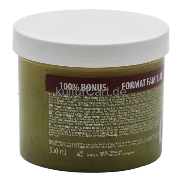 Secret d'Afrique 100% Indian Hemp Hair & Scalp Treatment (Family Size) (950ml) - image 3 | Momjays Afro Markt | KulturCart