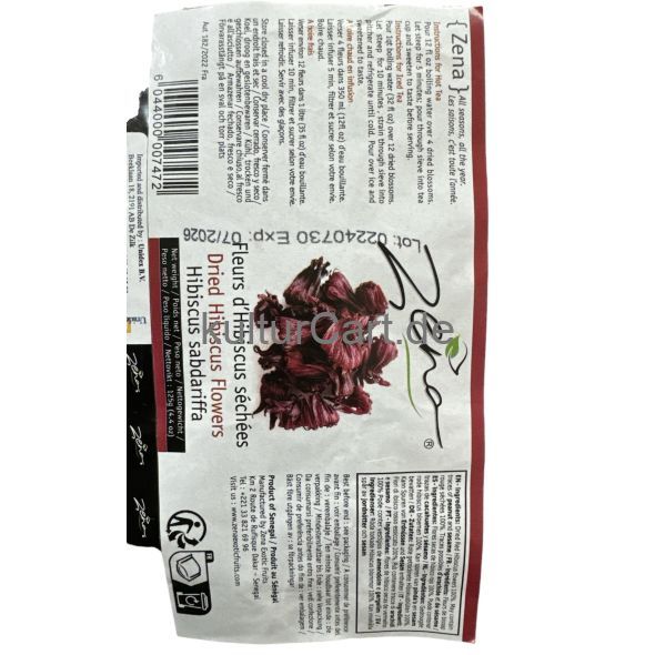 Zena Sun Dried Red Hibiscu Flowers (Red Sorrel) 125g - image 4 | Omowest Afro Intercontinental Shop | KulturCart