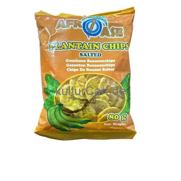 Afroase Plantain Chips | Gesalzene Bananenchips Salted (80g) - image 1 | Omowest Afro Intercontinental Shop | KulturCart