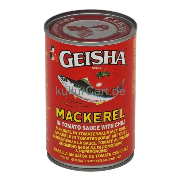 Geisha mackerel in tomato sauce with chili (425gr) - image 1 | OMOWEST AFRO INTERCONTINENTAL SHOP