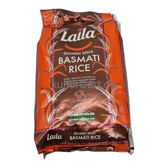 Laila golden sella basmati rice (5kg) - image 1 | OMOWEST AFRO INTERCONTINENTAL SHOP | KulturCart