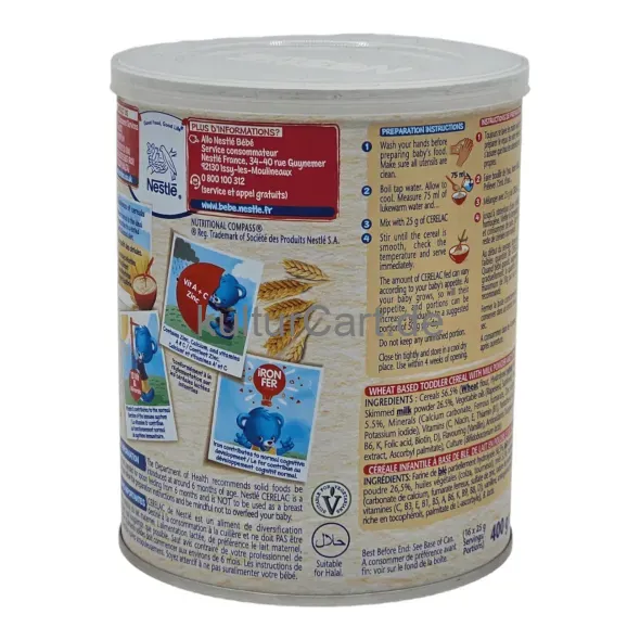 Nestle cerelac infant cereals with milk honey & wheat miel, ble (400g) - image 5 | OMOWEST AFRO INTERCONTINENTAL SHOP | KulturCart