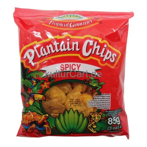 Tropical Gourmet Plantain Chips Spicy (85g) - image 1 | Afro Family Shop | KulturCart