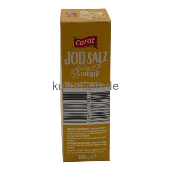 Carat Jod Salz feinkörnig mit Fluorid (500g) - image 4 | Afro Center & Afro Cut Krefeld | KulturCart