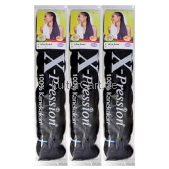 X-Pression Ultra Braid, Color 1, length - 82 inches (165g) - image 1 | Omowest Afro Intercontinental Shop | KulturCart