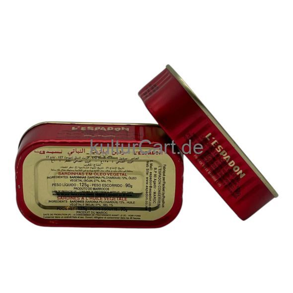 L’espadon sardines a l’huile vegetale (90g) - image 2 | Afro Center & Afro Cut Krefeld | KulturCart