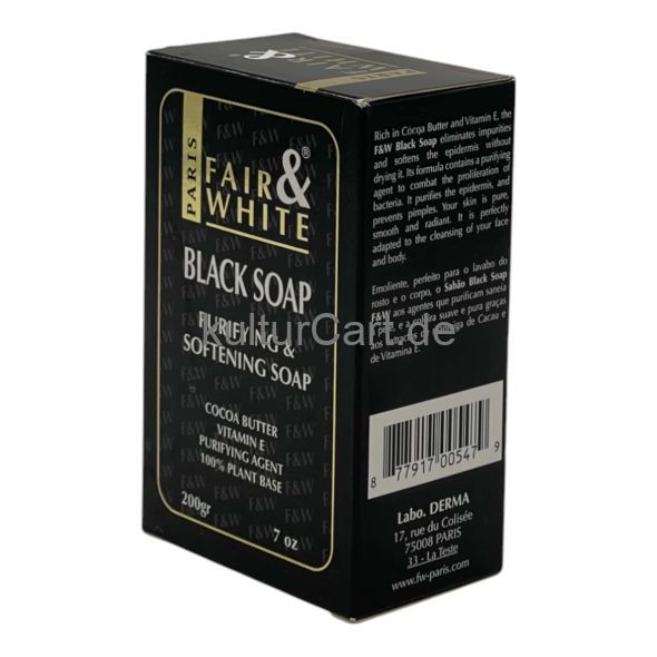 F&W Black Soap With Cocoa Butter, Vitamin E Authentic 7oz/200g - image 3 | Afro Center & Afro Cut Krefeld