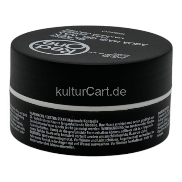 Red One Maximum Control Black Aqua Hair Gel Wax Full Force 150ml - image 3 | Afro Center & Afro Cut Krefeld