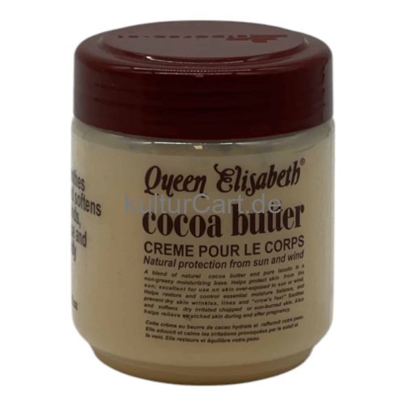 Queen Elizabeth Cocoa Butter Soothes and Softens Hand and Body Cream Jar 250ml - image 2 | Afro Center & Afro Cut Krefeld | KulturCart