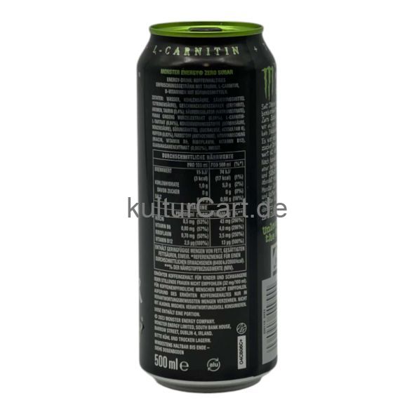 MONSTER ENERGY "ORIGINAL ZERO SUGAR" 500ml - image 3 | Afro Center & Afro Cut Krefeld | KulturCart
