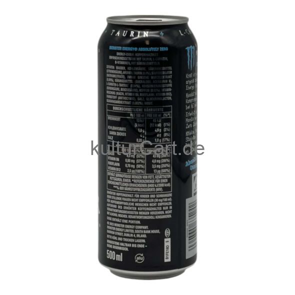 Monster Energy Absolutely Zero Energy Drink (500ml) - image 2 | Afro Center & Afro Cut Krefeld | KulturCart