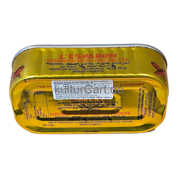L‘espadon Sardines In Spiced Vegetable Oil (90g) - image 4 | Malaika afro international Markt