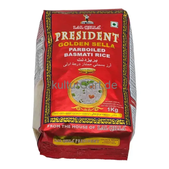 Lal Qilla President Golden Sella Parboiled Basmati Rice (1kg) - image 1 | Momjays Afro Markt