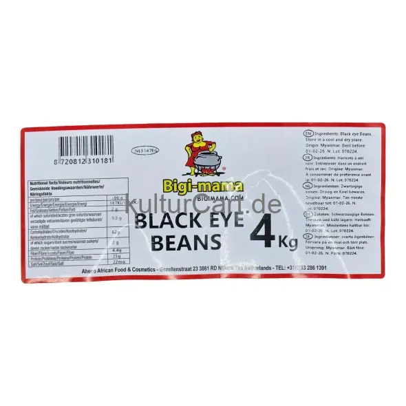 Bigi-mama Black Eye Beans (4kg) - image 5 | Afro Family Shop | KulturCart