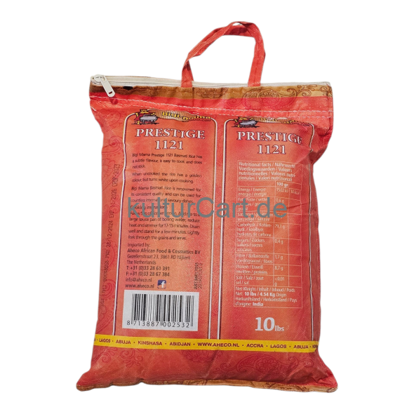 Bigi-mama Prestige 1121 Golden Sella Basmati Rice (10lbs) - image 3 | Malaika afro international Markt | KulturCart