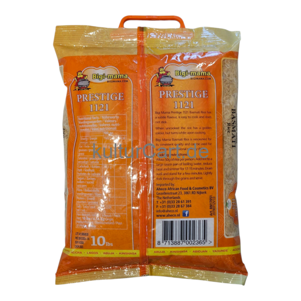 Bigi-mama Prestige 1121 Golden Sella Basmati Rice (10lbs) - image 4 | Malaika afro international Markt | KulturCart