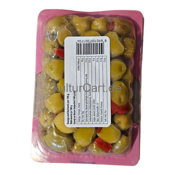 Cebel Biberli Yesil Zeytin | Seedless Green Olive With Paprika | Grüne kernlose Oliven mit roter Paprika (200g) - image 3 | Malaika afro international Markt | KulturCart